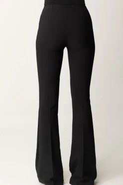 Elisabetta Franchi Pantaloni a Zampa con Fascione In RasoNERO