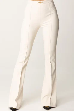 Elisabetta Franchi Pantaloni In Crepe Stretch con Morsetto In VitaBURRO