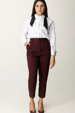 Elisabetta Franchi Pantalone Dritto In CrêpeROUGE NOIR