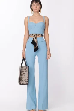 Elisabetta Franchi Pantaloni Palazzo con Micro Accessorio LogoCARTADAZUCCHERO