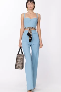 Elisabetta Franchi Pantaloni Palazzo con Micro Accessorio LogoCARTADAZUCCHERO