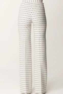 Elisabetta Franchi Pantaloni Stampa Rombo con CatenaBURRO/NERO