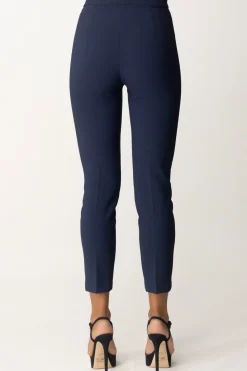 Elisabetta Franchi Pantaloni con Piping e Zip In VitaNAVY