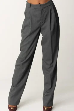 Elisabetta Franchi Pantaloni Ampi In Fresco LanaSTEEL MELANGE