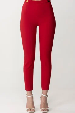 Elisabetta Franchi Pantalone con Placche LogateRED VELVET