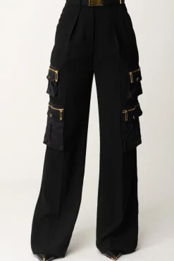 Elisabetta Franchi Pantaloni con Tasche e CinturaNERO