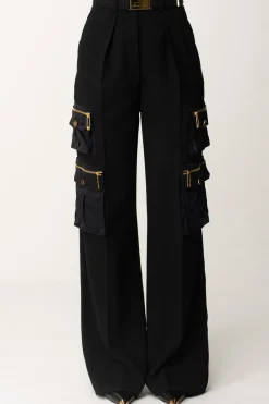 Elisabetta Franchi Pantaloni con Tasche e CinturaNERO