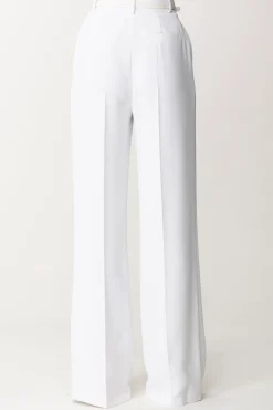Elisabetta Franchi Pantalone Dritti con CinturaAVORIO