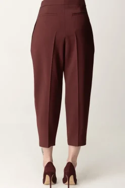 Elisabetta Franchi Pantaloni Crop In Fresco Lana con PincesROUGE NOIR