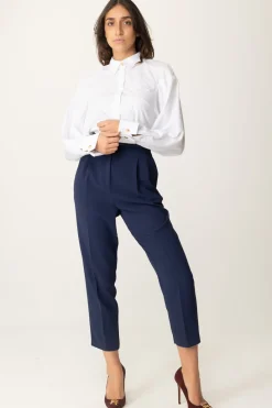 Elisabetta Franchi Pantalone Alla Caviglia con CinturaNAVY