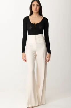 Elisabetta Franchi Pantaloni Dritti In Fresco LanaBURRO