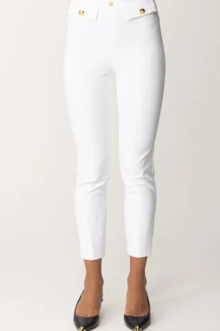 Elisabetta Franchi Pantaloni Dritti con Fascione con LogoAVORIO