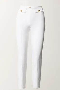 Elisabetta Franchi Pantaloni Dritti con Fascione con LogoAVORIO