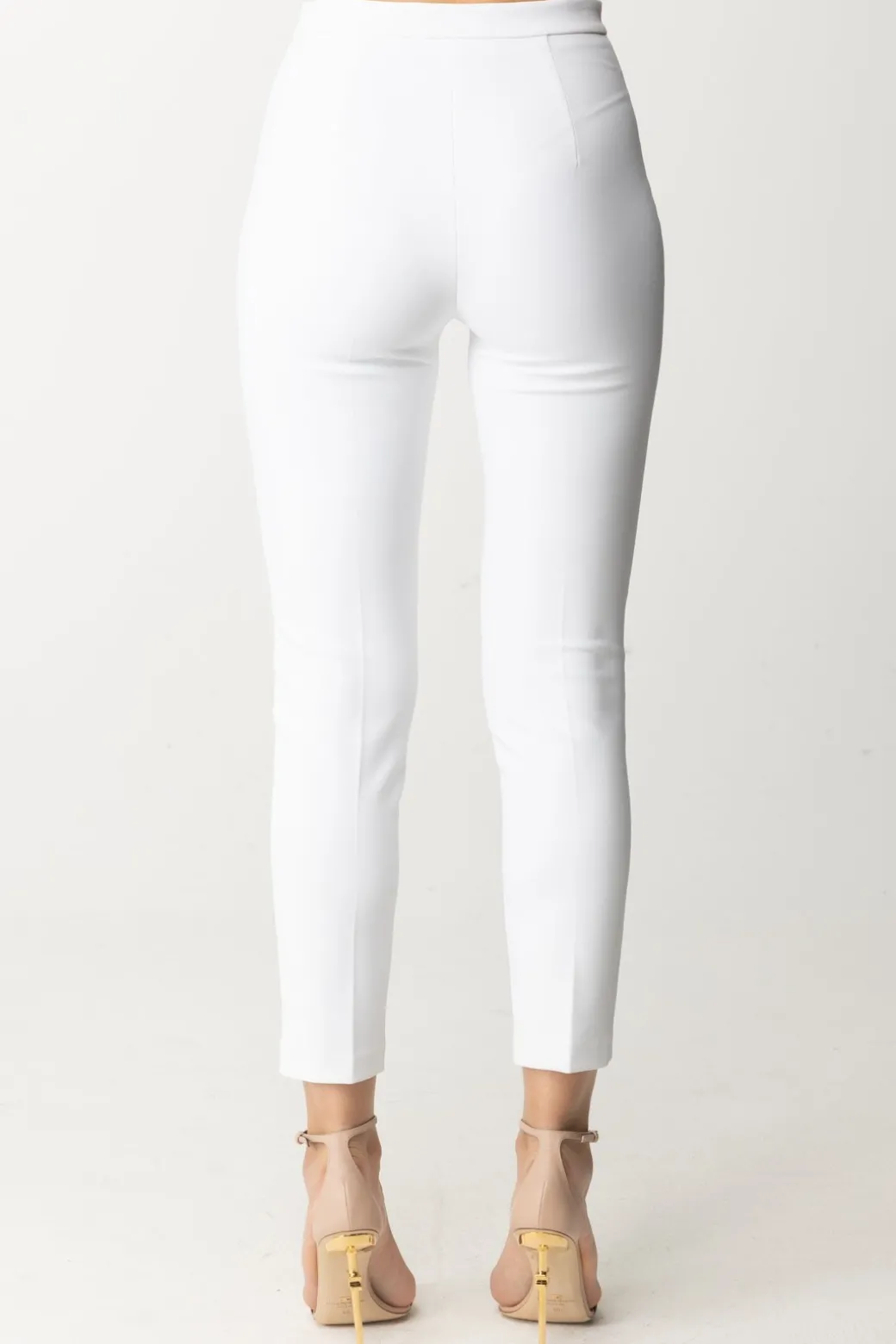 Elisabetta Franchi Pantaloni In Crepe Stretch con PatteAVORIO