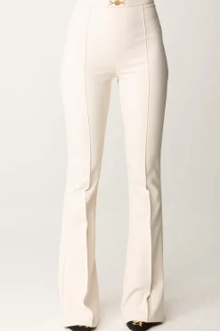Elisabetta Franchi Pantaloni In Crepe Stretch con Morsetto In VitaAVORIO