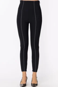 Elisabetta Franchi Pantaloni Super Skinny con Cintura In VerniceNERO