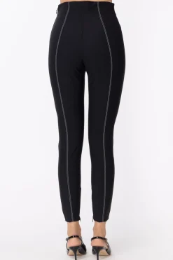 Elisabetta Franchi Pantaloni Super Skinny con Cintura In VerniceNERO