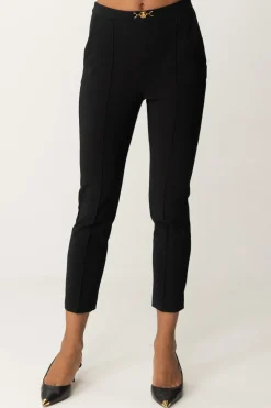 Elisabetta Franchi Pantaloni Dritti In Tessuto TecnicoNERO