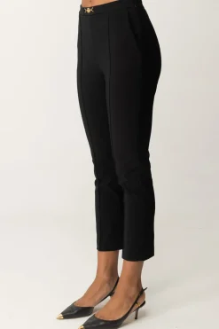 Elisabetta Franchi Pantaloni Dritti In Tessuto TecnicoNERO