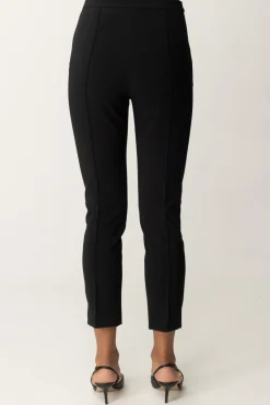 Elisabetta Franchi Pantaloni Dritti In Tessuto TecnicoNERO