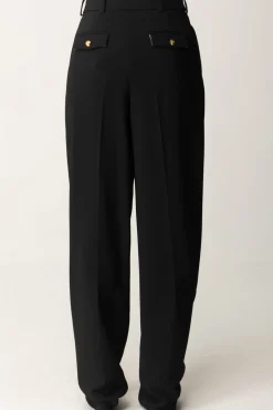 Elisabetta Franchi Pantaloni Classici con Doppia PincesNERO
