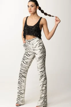 Elisabetta Franchi Pantalone Dritto AnimalierBURRO/NERO