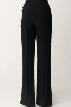 Elisabetta Franchi Pantalone Dritto In Crêpe Enver SatinNERO