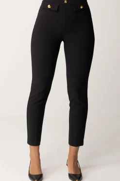 Elisabetta Franchi Pantaloni Dritti con Fascione con LogoNERO
