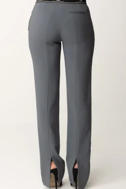 Elisabetta Franchi Pantaloni con Banda Logo e Spacchi Sul RetroSTEEL