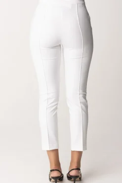 Elisabetta Franchi Pantaloni Dritti In Tessuto TecnicoAVORIO