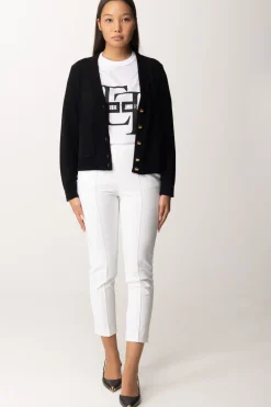 Elisabetta Franchi Pantaloni Dritti In Tessuto TecnicoAVORIO