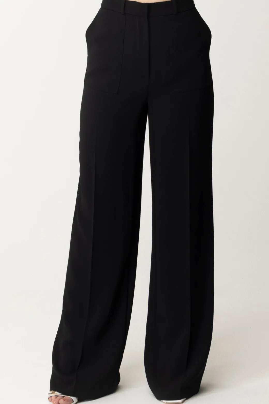Elisabetta Franchi Pantaloni Gamba Dritta con PiegaNERO