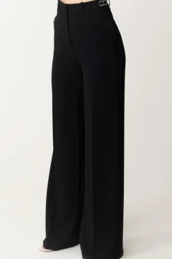 Elisabetta Franchi Pantaloni Gamba Dritta con PiegaNERO