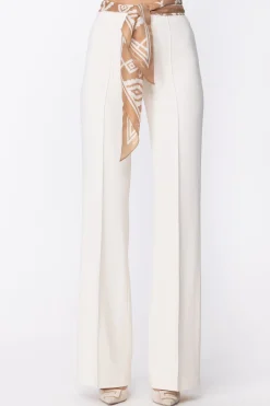 Elisabetta Franchi Pantalone a Zampa con Cintura FoulardBURRO