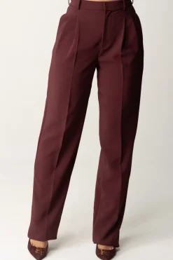 Elisabetta Franchi Pantaloni Classici con Doppia PincesROUGE NOIR