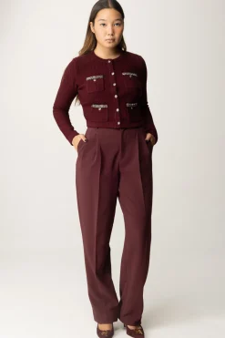 Elisabetta Franchi Pantaloni Classici con Doppia PincesROUGE NOIR