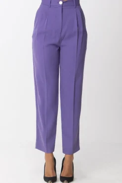 Elisabetta Franchi Pantalone Vita Alta con PenceAMETISTA