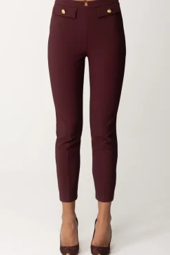 Elisabetta Franchi Pantaloni Dritti con Fascione con LogoROUGE NOIR
