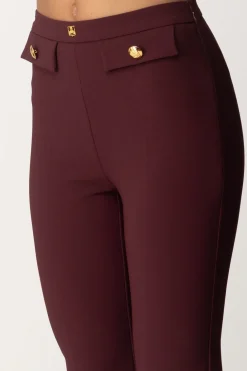 Elisabetta Franchi Pantaloni Dritti con Fascione con LogoROUGE NOIR