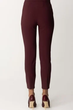 Elisabetta Franchi Pantaloni Dritti con Fascione con LogoROUGE NOIR