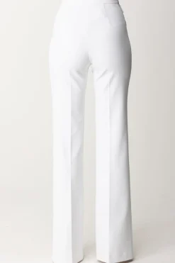 Elisabetta Franchi Pantaloni Svasati con Patte Logate In VitaAVORIO