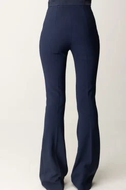 Elisabetta Franchi Pantaloni a Zampa con Fascione In RasoNAVY