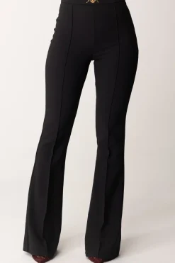 Elisabetta Franchi Pantaloni In Crepe Stretch con Morsetto In VitaNERO