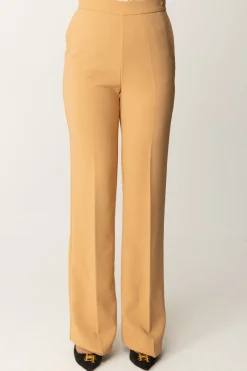 Elisabetta Franchi Pantaloni Flared con Logo In VitaBRONZE