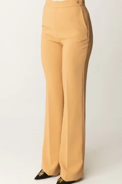 Elisabetta Franchi Pantaloni Flared con Logo In VitaBRONZE