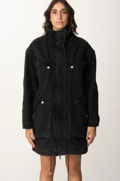 Elisabetta Franchi Parka Over In JeansNERO