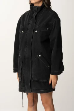 Elisabetta Franchi Parka Over In JeansNERO