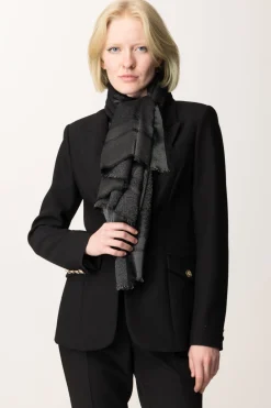 Elisabetta Franchi Pashmina Lurex con Stampa RigheNERO