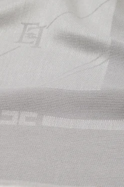 Elisabetta Franchi Pashmina Lurex con Stampa RigheSTEEL
