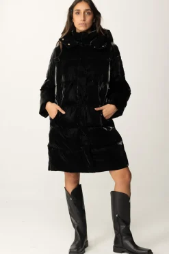 Elisabetta Franchi Piumino Lungo In Nylon SatinNERO